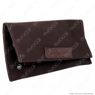 Il Morello Classic Portatabacco in Tessuto Marrone e Inserti in Vera