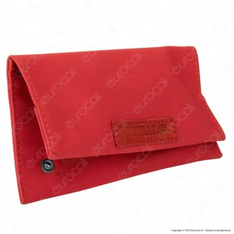 Il Morello Classic Portatabacco in Tessuto Rosso e Inserti in Vera