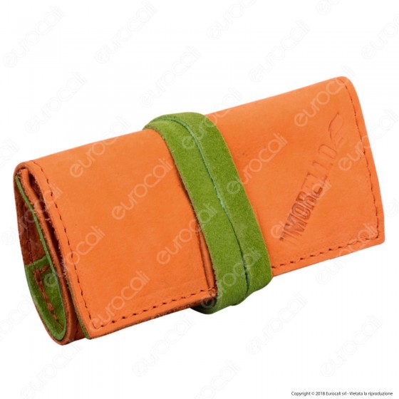 Il Morello Pocket Mini Portatabacco in Vera Pelle Colore Arancione e Il Morello Pocket Mini Portatabacco in Vera Pelle Colore Arancione e