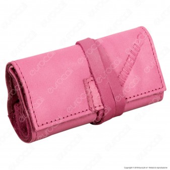 Il Morello Pocket Mini Portatabacco in Vera Pelle Colore Rosa