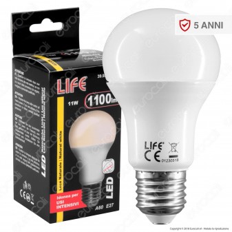 Life Lampadina LED E27 11W Bulb A60 per Usi Intensivi - mod. 39.924011