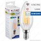 V-Tac PRO VT-254D Lampadina LED E14 4W Candela Filament Chip Samsung Dimmerabile - SKU 278 [TERMINATO]