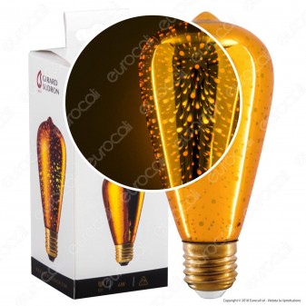 Girard Sudron Lampadina E27 Filamento LED Cosmos 4W Bulb ST64 Vetro