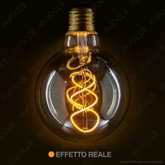 Girard Sudron Lampadina E27 Filamento LED a Doppia Spirale 4W Globo