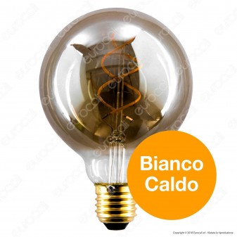 Girard Sudron Lampadina E27 Filamento LED a Doppia Spirale 4W Globo