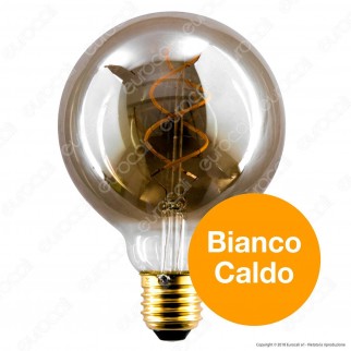 Girard Sudron Lampadina E27 Filamento LED a Doppia Spirale 4W Globo