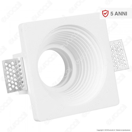 V-Tac VT 867RD Portafaretto Quadrato da Incasso in Gesso per V-Tac VT 867RD Portafaretto Quadrato da Incasso in Gesso per