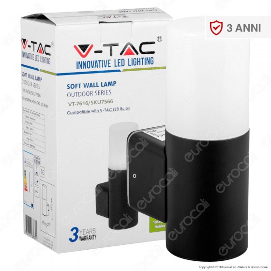 V-Tac VT-7616 Portalampada da Giardino Wall Light da Muro Rotondo per V-Tac VT-7616 Portalampada da Giardino Wall Light da Muro Rotondo per