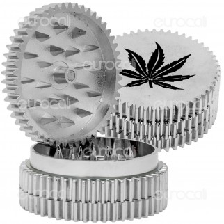 Grinder Leaf Tritatabacco 3 Parti in Metallo - Bordo Zigrinato