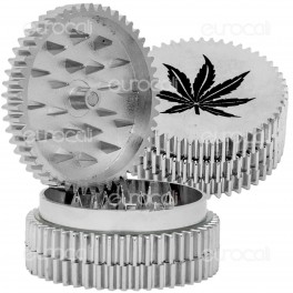 Grinder Leaf Tritatabacco 3 Parti in Metallo - Bordo Zigrinato