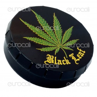 Black Leaf Scatolina in Metallo Portatutto con Apertura a Click -