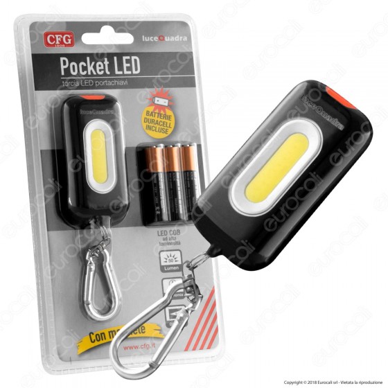 CFG Pocket LED Torcia LED COB Tascabile con Magnete Colore Nero - CFG Pocket LED Torcia LED COB Tascabile con Magnete Colore Nero -