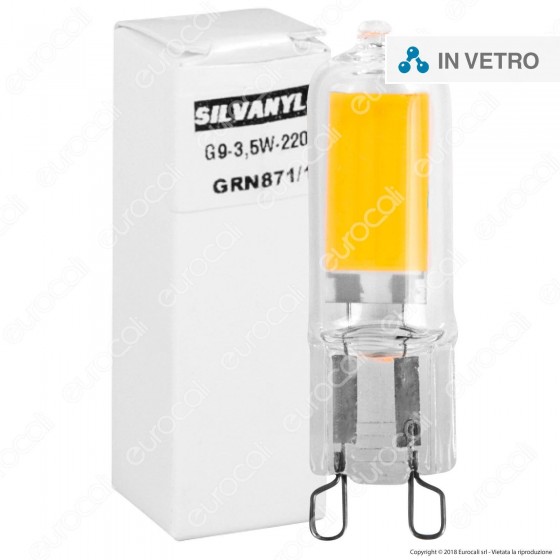 Silvanylux Lampadina LED G9 3,5W Bulb in Vetro Slim - mod. GRN871