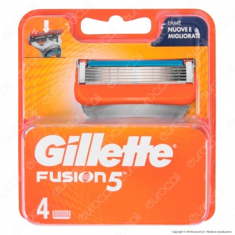 Gillette Fusion5 Ricarica di 4 Testine per Tutti i Rasoi Gillette Fusion 5