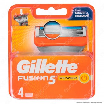 Gillette Fusion5 Power Ricarica di 4 Testine per Tutti i Rasoi