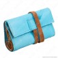 Il Morello Pocket Mini Portatabacco in Vera Pelle Colore Azzurro e Marrone [TERMINATO]