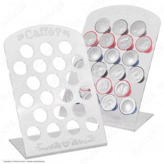Espositore Porta Capsule in Plexiglass Trasparente con Incisioni