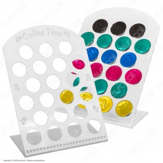 Espositore Porta Capsule in Plexiglass Trasparente con Incisioni