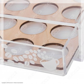 Cassetto Porta Capsule in Plexiglass Trasparente con Incisioni Laser