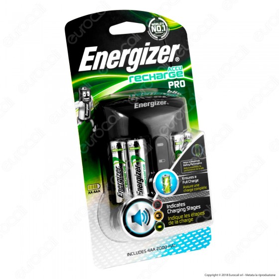 Energizer Accu Recharge Pro Caricabatterie Professionale + 4 Pile Energizer Accu Recharge Pro Caricabatterie Professionale + 4 Pile