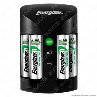 Energizer Accu Recharge Pro Caricabatterie Professionale + 4 Pile