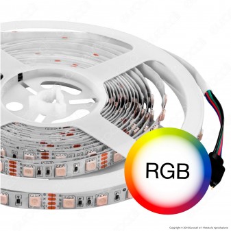 V-Tac Striscia LED 5050 Multicolore RGB 60LED/metro - Bobina da 5 metri - SKU 2120