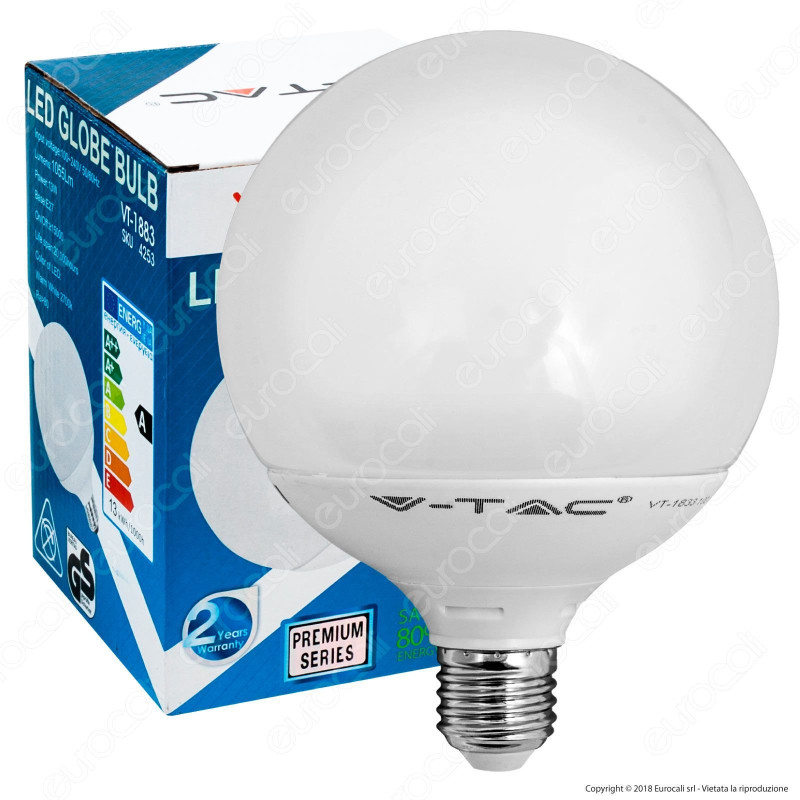 V-Tac VT-1883 Lampadina LED E27 13W Globo G120 - SKU 4253 / 4273 / V-Tac VT-1883 Lampadina LED E27 13W Globo G120 - SKU 4253 / 4273 /