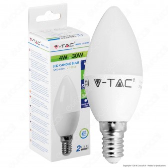 V-Tac VT-1818 Lampadina LED E14 4W Candela - SKU 4216 / 4166 / 4122