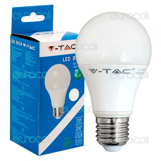 V-Tac VT-1918 Lampadina LED E27 5W Bulb A60 - SKU 4283 / 4284 / 4285 V-Tac VT-1918 Lampadina LED E27 5W Bulb A60 - SKU 4283 / 4284 / 4285