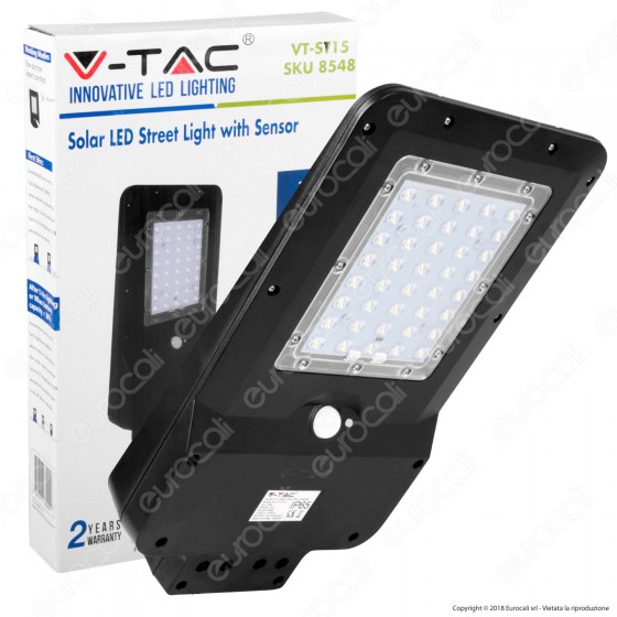 V-Tac VT-ST15 Lampada Stradale LED 15W Lampione SMD con Pannello V-Tac VT-ST15 Lampada Stradale LED 15W Lampione SMD con Pannello