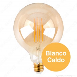 V-Tac VT-2153 Lampadina LED E27 12,5W Globo G125 Filamento Ambrata -