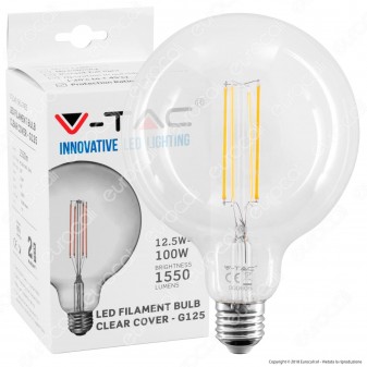 V-Tac VT-2143 Lampadina LED Filament E27 12,5W Globo G125 - SKU 7453