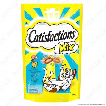 Catisfactions Mix Snack al Salmone e Formaggio per Gatti - Confezione