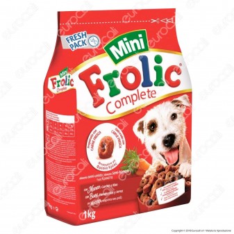 Frolic Mini Cibo Semi Umido per Cani con Manzo, Carote e Riso -