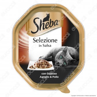 Sheba Selezione in Salsa Cibo per Gatti al Gusto Agnello e Pollo - 22 Vaschette da 85g