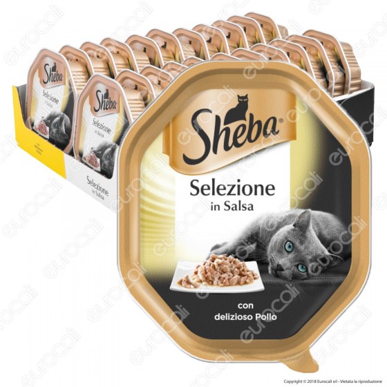 Sheba Selezione in Salsa Cibo per Gatti al Gusto Pollo - 22 Vaschette da 85g Sheba Selezione in Salsa Cibo per Gatti al Gusto Pollo - 22 Vaschette da 85g