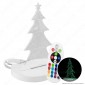 Lampada Albero di Natale in Plexiglass con Disegni Incisi al Laser e Illuminazione LED RGB con Telecomando - Made in Italy