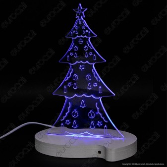 Lampada Albero di Natale in Plexiglass con Disegni Incisi al Laser e
