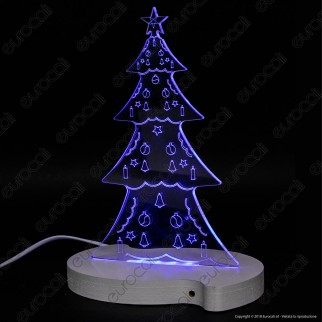 Lampada Albero di Natale in Plexiglass con Disegni Incisi al Laser e