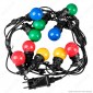 Immagine 1 - V-Tac VT-70510 Catena da 10 Lampadine LED Mini Globo Multicolore per