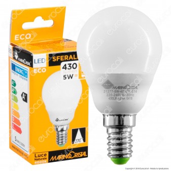 Marino Cristal Serie ECO Lampadina LED E14 5W MiniGlobo P45 - mod.