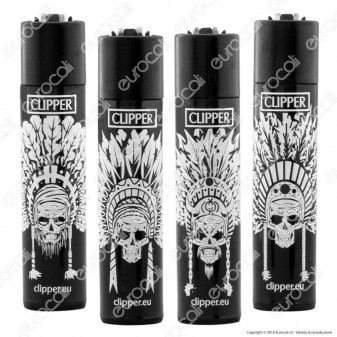 Clipper Large Fantasia Indian Skulls - 4 Accendini [TERMINATO]