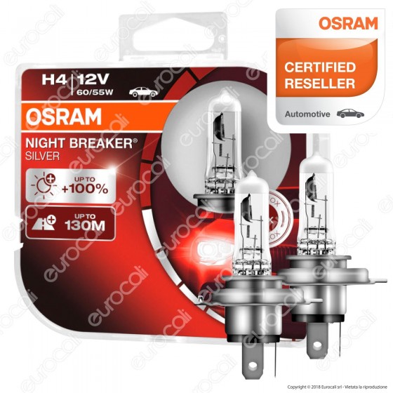 Osram Night Breaker Silver 60W - 2 Lampadine H4 Osram Night Breaker Silver 60W - 2 Lampadine H4
