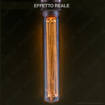 Wiva GlassLight Lampadina LED E27 2W Tubolare Ambrata con Incisioni