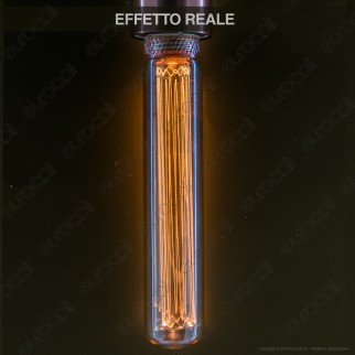 Wiva GlassLight Lampadina LED E27 2W Tubolare Ambrata con Incisioni