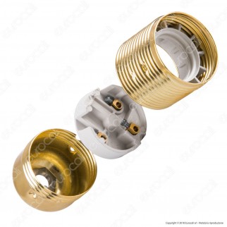 FAI Portalampada in Metallo per Lampadine E27 Colore Ottone