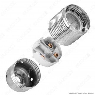FAI Portalampada in Metallo per Lampadine E27 Colore Argento