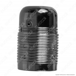 FAI Portalampada in Metallo per Lampadine E27 Colore Nero