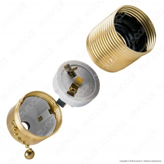 FAI Portalampada in Metallo per Lampadine E27 con Interruttore Colore