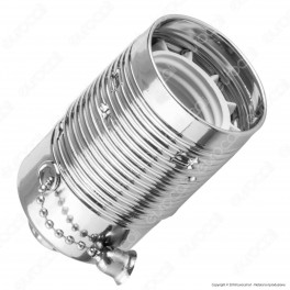 FAI Portalampada in Metallo per Lampadine E27 con Interruttore Colore
